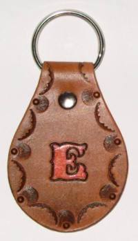 Key fob with tooled border